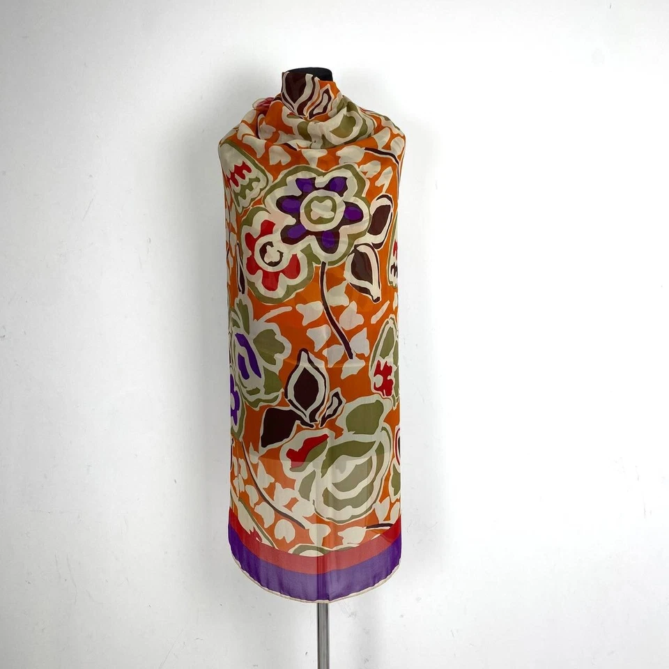 Bufanda Oblonga Missoni Multicolor Arándano Floral Seda Foto 3 de 4