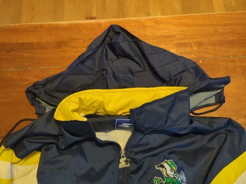 Vintage Starter Notre Dame Fighting Irish Wind Breaker Jacket W/Hood Mens Large - Picture 22 of 24