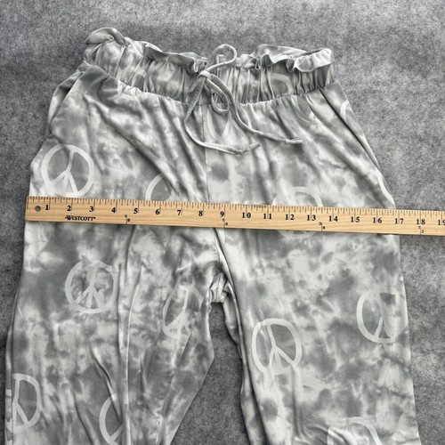 C&C California S girls grey lounge pants tie dye peace sign comfy boho hippie - Picture 5 of 12