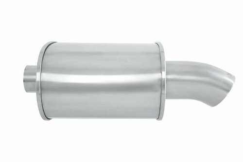 MEGAN M-FG 3.5" Single Stainless Curved Down Tip Exhaust Muffler 2.5" inlet - Picture 2 of 2