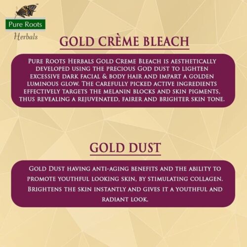 Pure Roots Herbal Gold Cream Bleach For Women & Men For Glowing Skin F - Picture 8 of 11