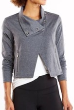Lucy Yoga Jacket Open Front Women's Size Xl Extra Large Asphalt Gray New