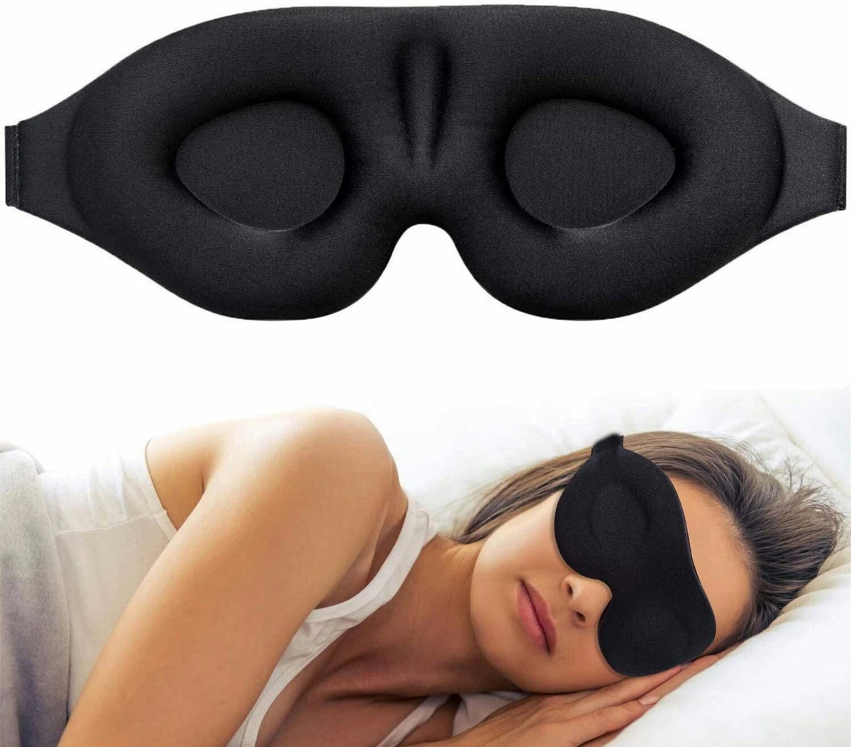 Masque De Sommeil En Peluche – Motif Imprimé Animal, Doux, Ajustable, 18x9cm