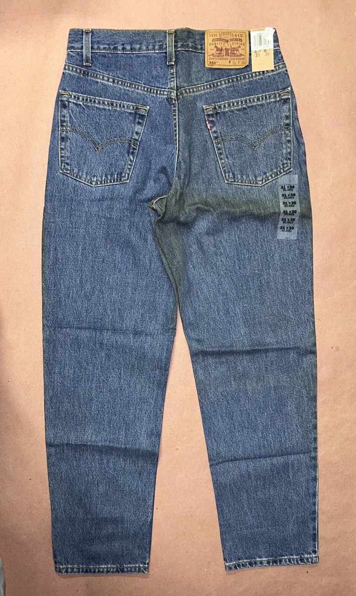 S*U様 W34 L30 90s Levis DEADSTOCK 550-415 Vintage 1990's Levis 550 Jeans, Mens Relaxed Fit, Deadstock