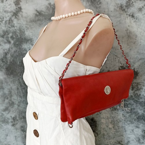 DKNY Res Genuine Leather Foldable Chain Strap Bag - Picture 2 of 7