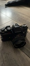 Konica AutoReflex TC 35mm SLR Camera w/ Case, Two Additional Lens, Leather Bag
