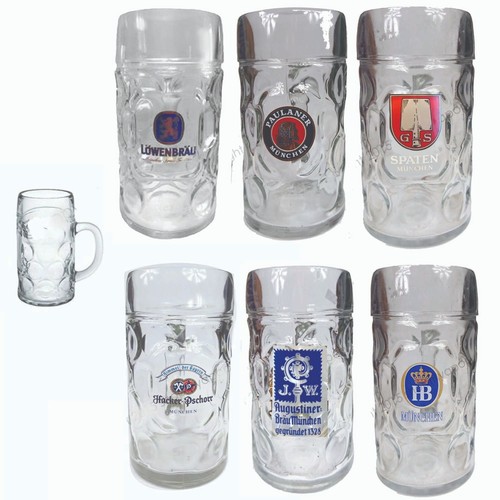OKTOBERFEST MUNICH All 6 Official Beers 6 x Beer Stein Masskrug Glasses 1 Litre