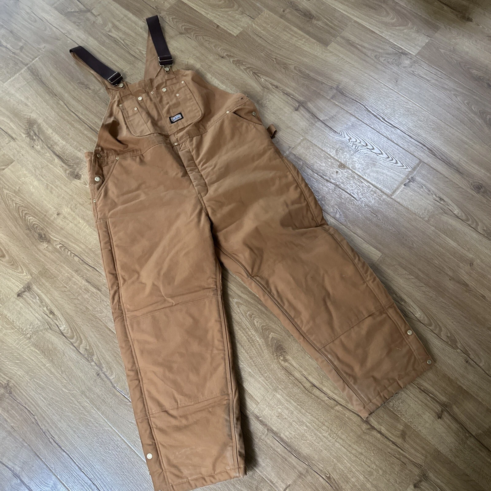 Big Smith Overalls 46-48 Brown Copper Denim Bibs Cargo Carpenter Overalls Work