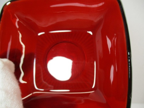 Anchor Hocking FIRE KING ROYAL RUBY Red Charm Bowl 4-3/4" Square Bright EC, LN - Picture 7 of 13