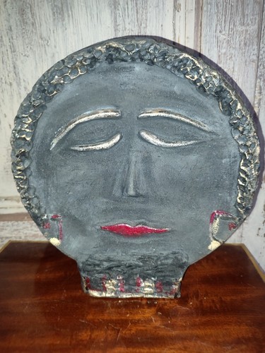 Visage en céramique vintage signature à identifier dlg Capron ... - Photo 7/7