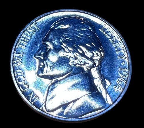 Two (2) Proof 1964 P Jefferson Nickels removed from US Mint Packaging - Picture 5 of 8