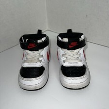 Nike Court Borough Mid 2 Sneakers Shoes Kid's Size 5C White Red Black CD7784-110