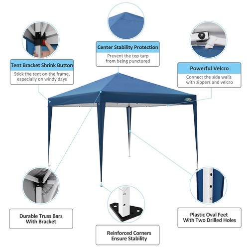 COBIZI Pabellón Plegable 3x6/3x4,5m Impermeable Protección UV Carpa Fiesta con Bolsa de Transporte - Imagen 65 de 213