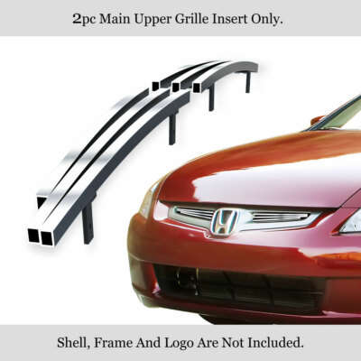 For 2003-2005 Honda Accord Sedan Main Upper Stainless Chrome Billet Grill Insert