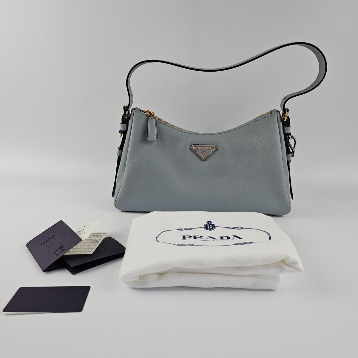 PRADA Aimée Medium $2950 Opaline Leather Shoulder Bag New PRADA Aimée Medium $2950 Opaline Leather Shoulder Bag New