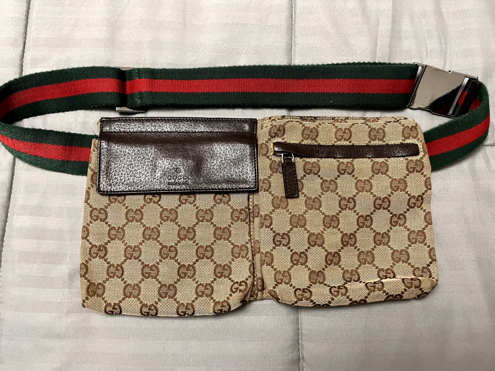 Petite pochette taille double poche toile GUCCI originale GG