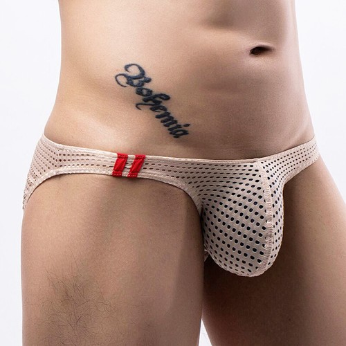 Men Mesh Briefs Bulge Pouch Sexy Panties Low-Waist Ultra-Thin Underwear Thong 20 - Picture 28 of 60