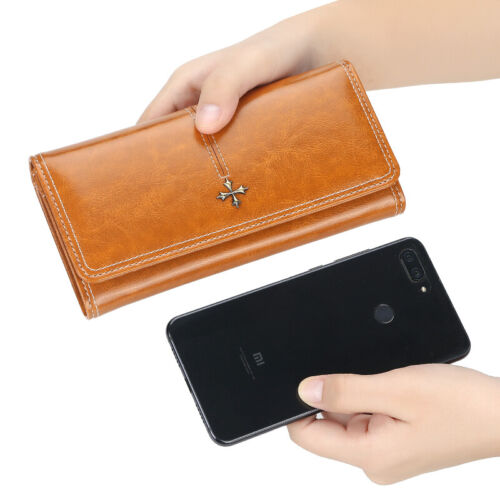 Bifold Credit Card Wallet Leather For Women Long Zipper Coin Pocket 7*3*1.1in - Picture 5 of 6