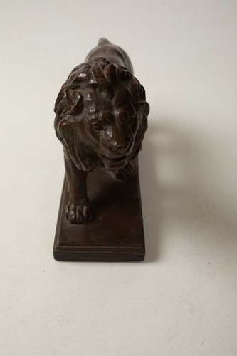 Mid Century Cold Painted Lion (C3R) 1957 Alva Studios 9" 3 lbs Cast Metal - Picture 8 of 10