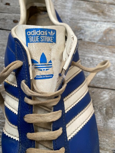 Vintage 80's Adidas blue-strike low-top blue sneakers Made in France sz 10 - Picture 17 of 17