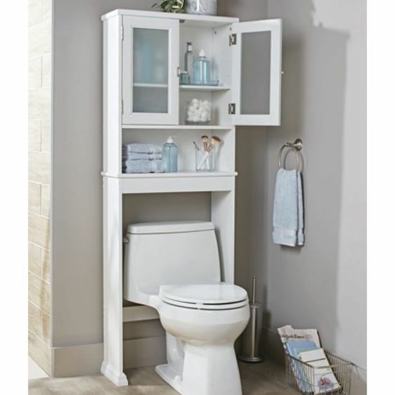 Make The Most Of The Space In Your Bathroom With This Deluxe Over The Toilet Space Sav Bathroom Storage Over Toilet Bathroom Space Saver Small Bathroom Storage