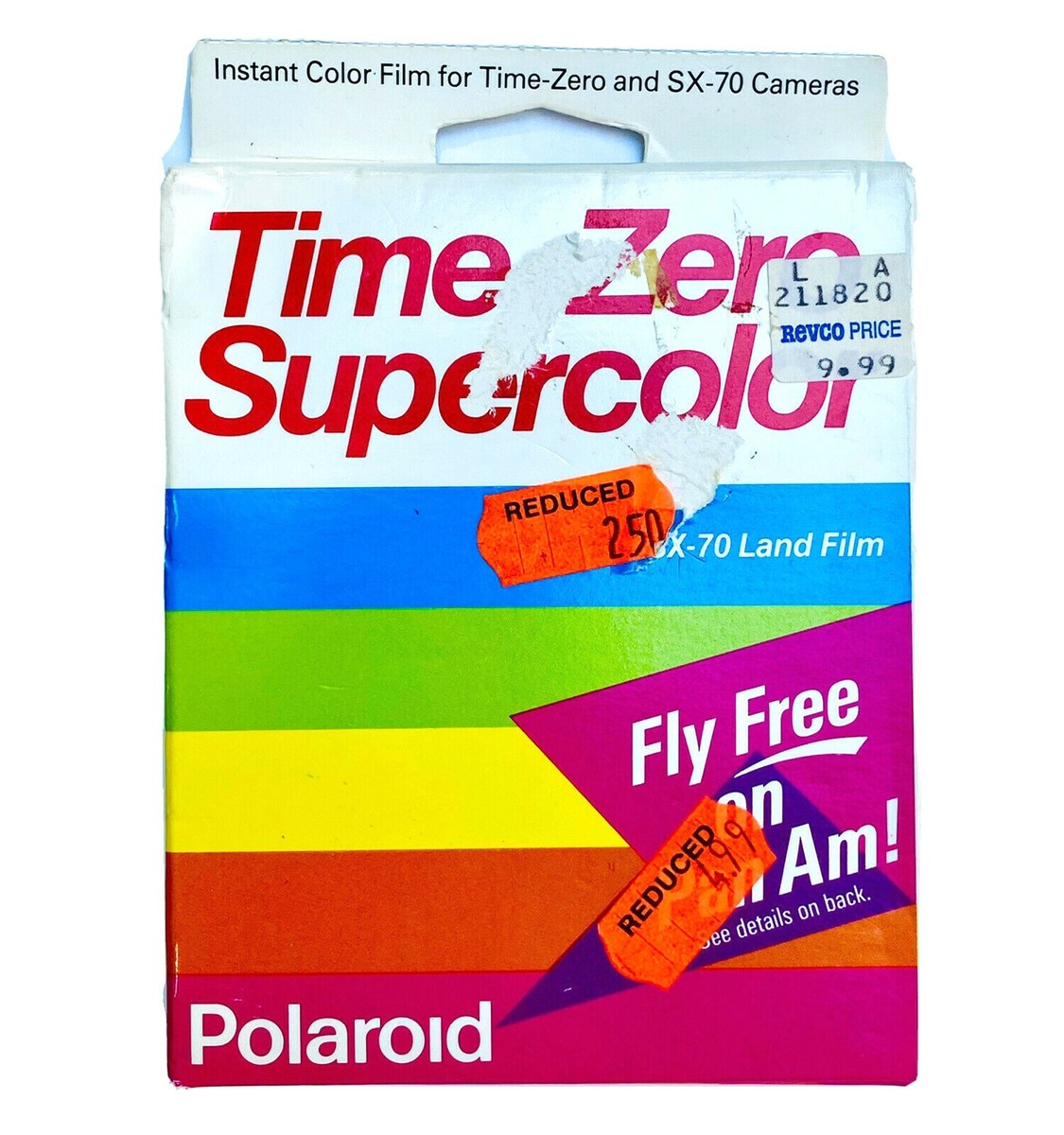 POLAROID Time-Zero Supercolor SX-70 Land Film NOS 08/90 PAN AM