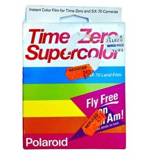 POLAROID Time-Zero Supercolor SX-70 Land Film NOS 08/90 PAN AM Promo Ad