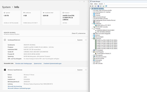 PC Tower / HP 595-p0014ng / Intel Core i5-8400 / 8 GB-DDR4 / M2.SSD-512 / HDD-1 TB - Foto 12 di 13