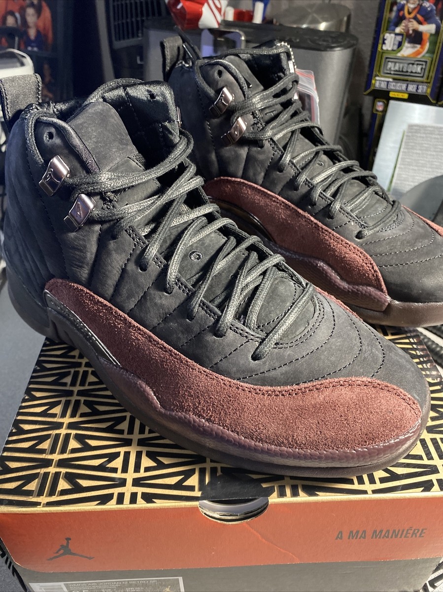 Size 9.5 - Jordan 12 Retro SP x A Ma Maniere High Black W | eBay