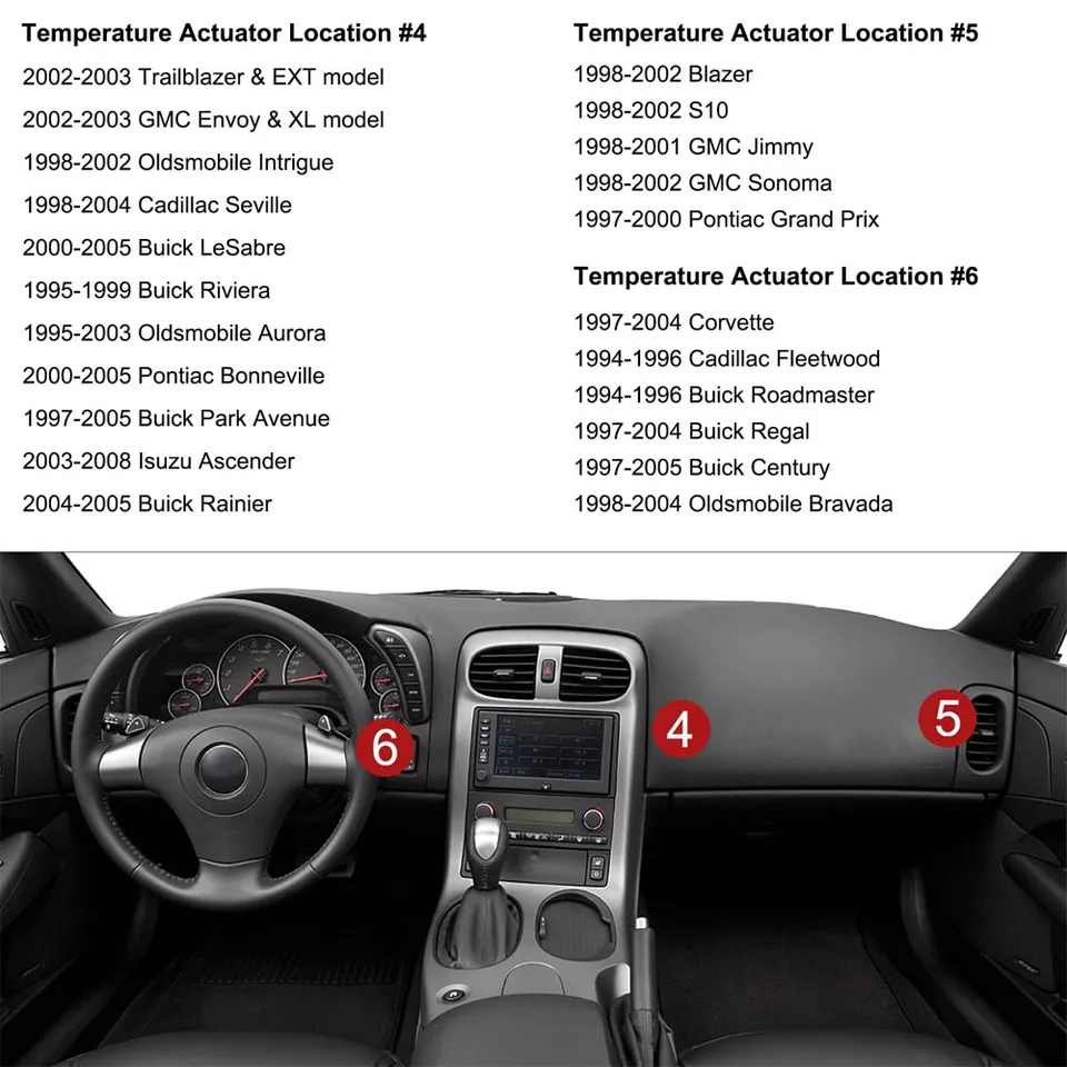 Heater Blend Door Actuator 52402588 604-112 89018365 15-72971 For Bulk GM 1 Pack - Изображение 2 из 4