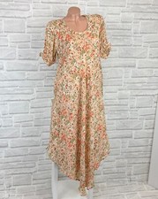 Damen Sommer Kleid Hängerchen Tunika Print  IBIZA 42 44 46 Beige C142