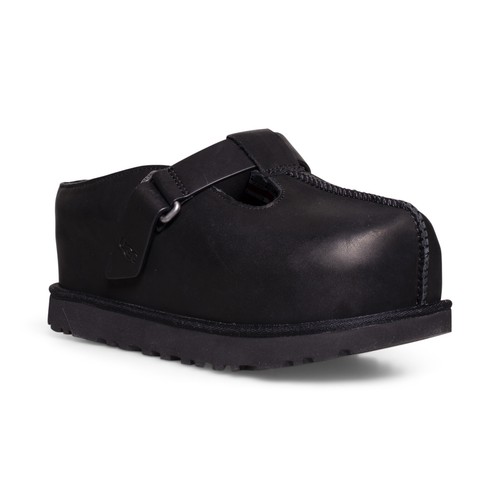 UGG GOLDENSTAR HI BLACK CLOG LEATHER PLATFORM WOMEN'S SANDALS SIZE US 8.5 NEW - Picture 2 of 5