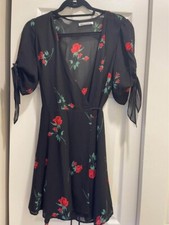 Reformation Wrap Dress Small Roses Print