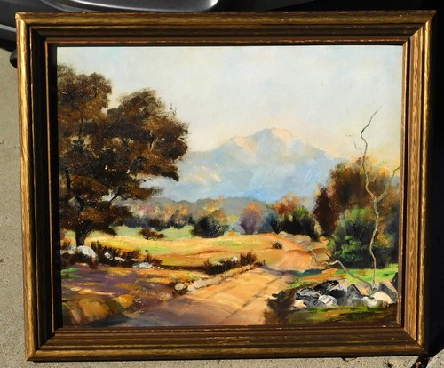 ANTIQUE EARLY CALIFORNIA LANDSCAPE IMPRESSIONIST OIL PAINTING SIGNED PATTEN