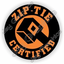 Zip Tie Certified Funny Orange Construction Helmet Hard Hat Safety Sticker Decal