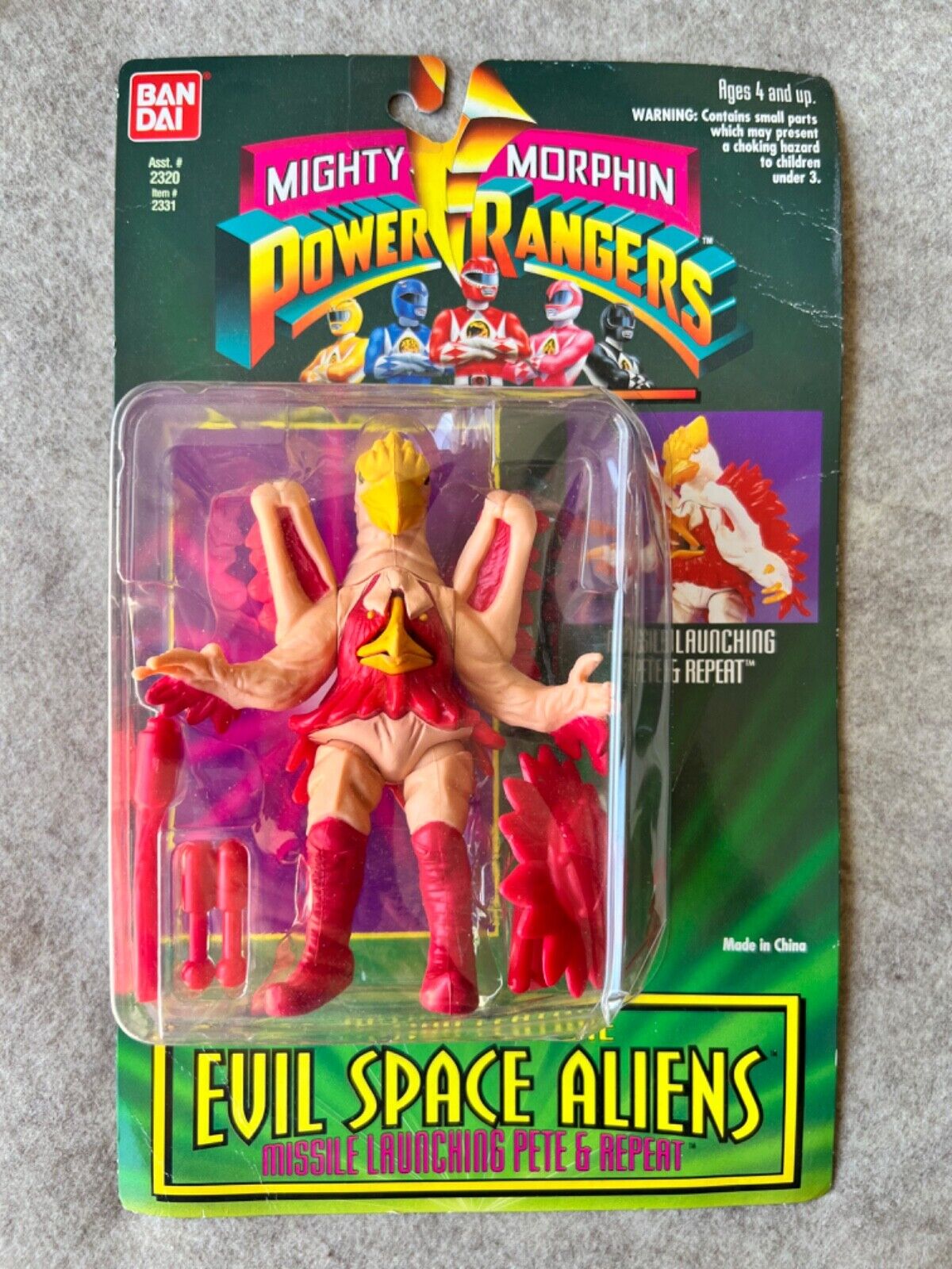 Mighty Morphin Power Rangers Evil Space Aliens Missile Launching Pete & Repeat