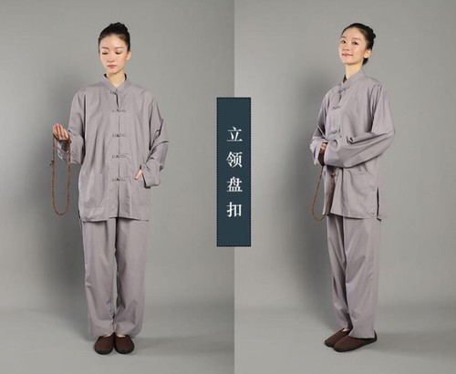 Shaolin Monk Zen Lay Clothes Buddhists Meditation Uniform Temple Monk Robe Suits - Picture 11 of 16