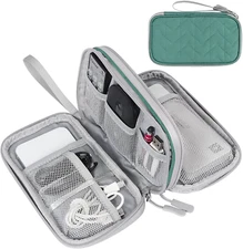 Portable Waterproof Electronic Organizer Bag for Cables & Accessories - Green