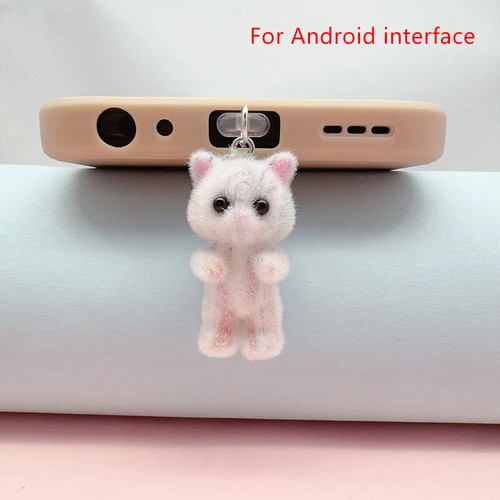 Multi Colored Flocking Little Cat Phone Dust Plug IPhone Type-C Charging Por _ke - Zdjęcie 22 z 30