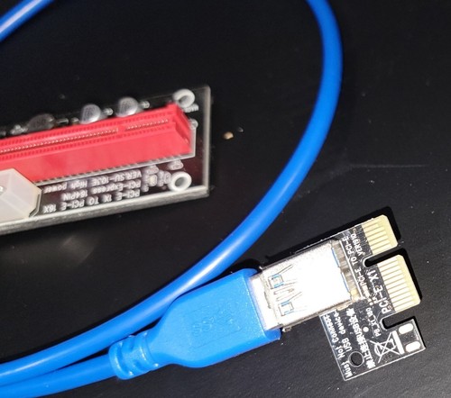 Ubit PCI-E 16X to 1X Riser (6-pin/MOLEX/SATA) Adapter Card + 2 ft USB 3.0 cable - Picture 4 of 6
