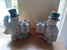 Lenox Collections Set of 2 The Snowman Candlesticks