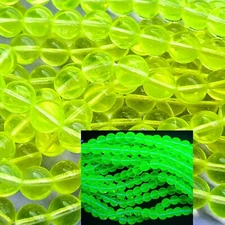 25pcs Vaseline Uranium Glass Beads Smooth Round Czech 6mm 8mm 10mm 12mm