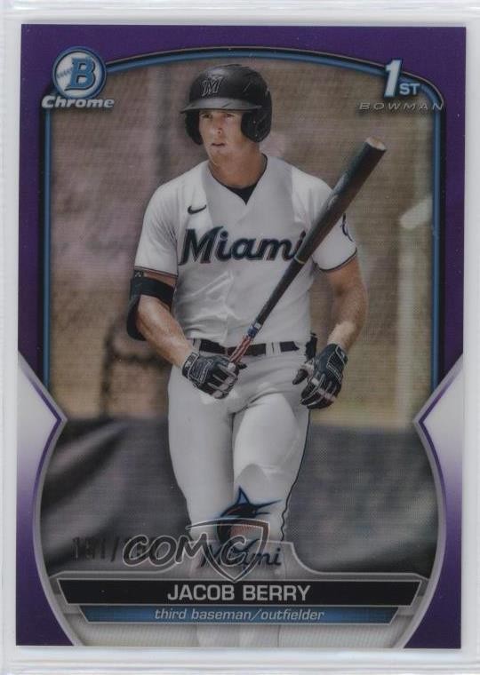 2023 Bowman Chrome Prospects Purple Refractor 151/250 Jacob Berry #BCP-108 0g4