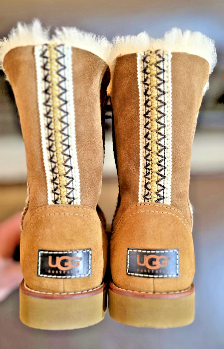 Women's UGG Shanleigh (Apres) Boots w/Tasman UGGbraid, Chestnut, SN 3216, Size 5 image 2
