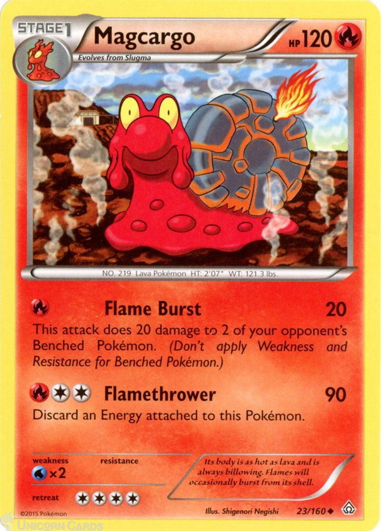 Magcargo 23/160 : Uncommon Mint/Near Mint Pokemon Card : XY05: Primal Clash