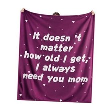 Gifts for Mom from Daughter Son - Mom Blanket Soft Flannel Throw Plum Purple