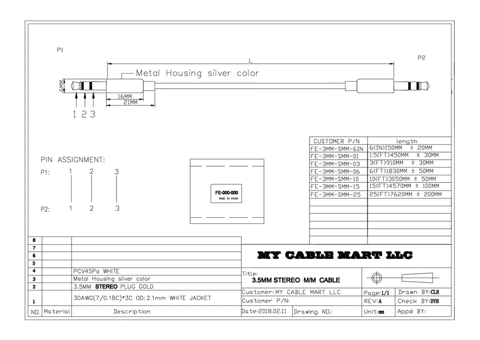 25ft EXTRA SLIM 3.5mm Mini-Stereo TRS Male to Male Gold Plated Cable  Whit - Image 3 of 3