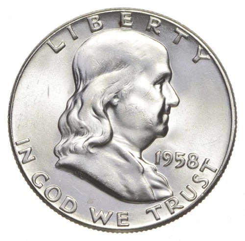 Choice Unc 1958 P Franklin Half Dollar Gem BU From Original Roll