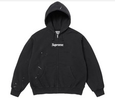 Supreme/Maison Margiela Box Logo Zip Up Hooded Sweatshirt -LARGE IN HAND  