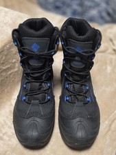 Columbia Youth 6 Waterproof Winter Snow Boots- Black And Blue